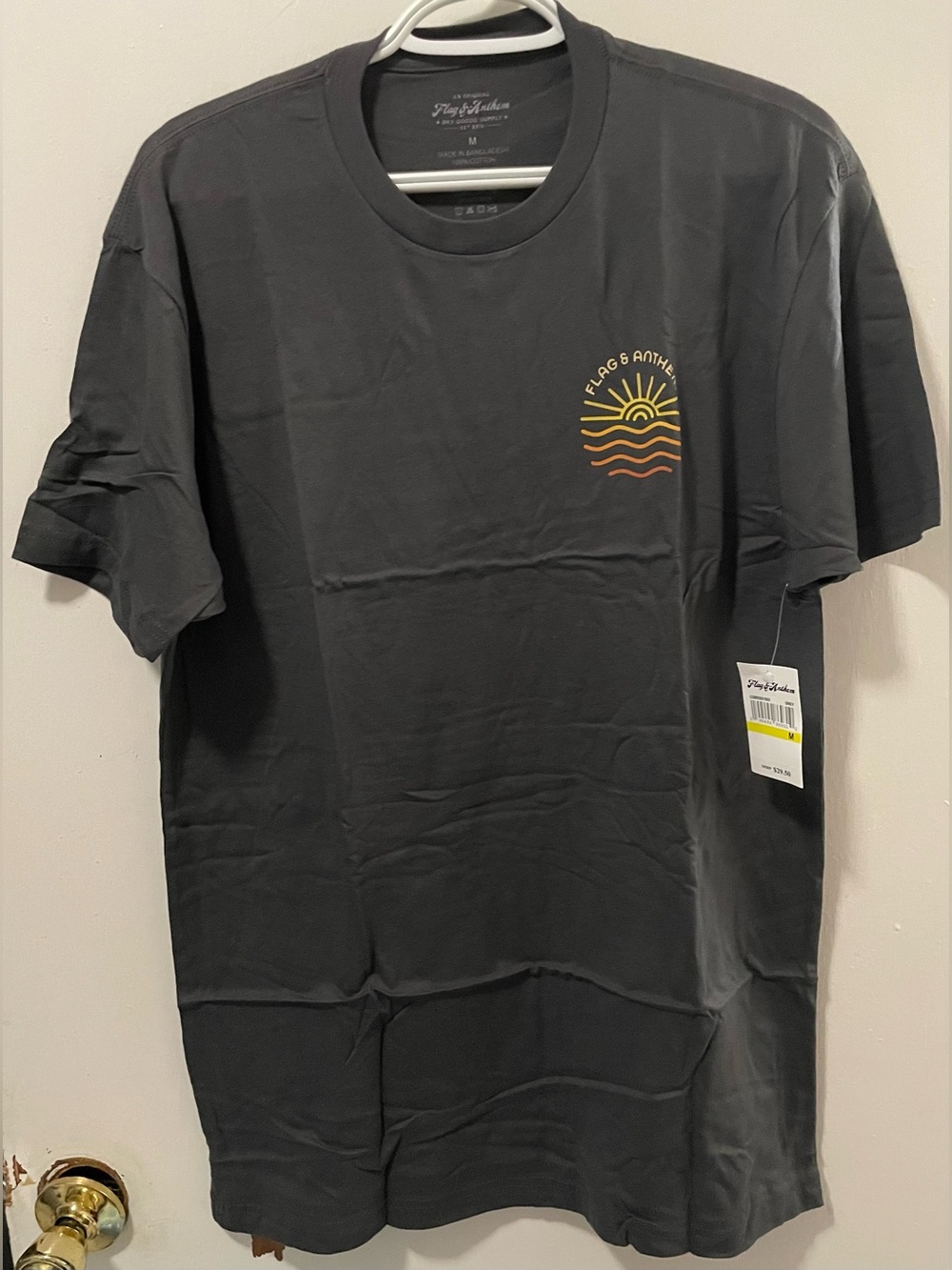 Flag & Anthem Men’s Grey Graphic Tee Short Sleeve Crew Neck T-Shirt Size Medium